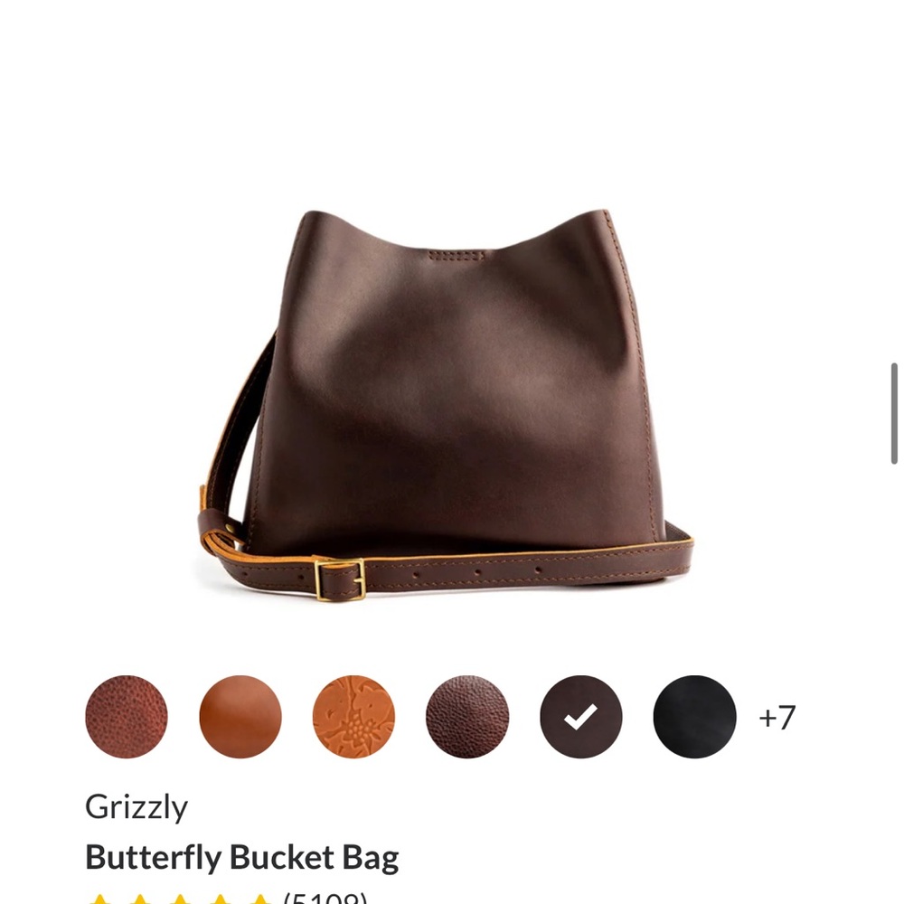 Grizzly Brown Leather Bucket Bag